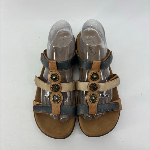 Taos Womens Sz 10 Slip On Sandals Leather Brown PZ4-14021 - Picture 13 of 14